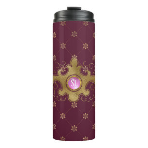 Bouteilles Isothermes Bourgogne et Or Paris Monogramme de Gemme