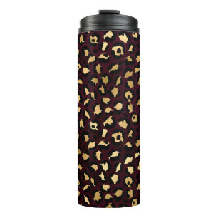 Bouteilles Isothermes Bourgogne et Or Série Léopard Design 8