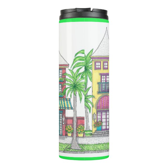 Bouteilles Isothermes Boutique de plage Tropical Thermal Tumbler; Lime G (Dos)