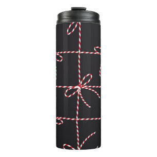 Bouteilles Isothermes Bow en corde rouge blanche, ruban couleur Twine et
