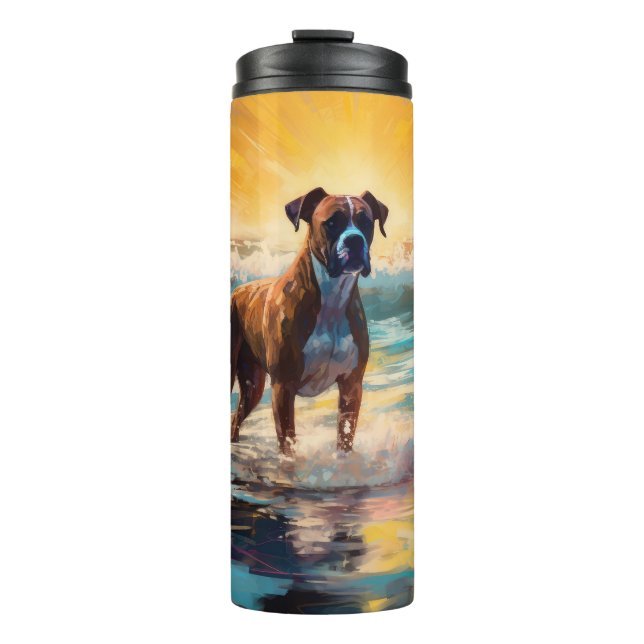 Bouteilles Isothermes Boxer Beach Surfing Peinture (Devant)