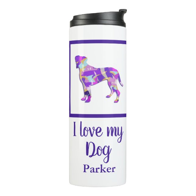 Bouteilles Isothermes Boxer Chien Cute Silhouette PPY&B (Tourné sur la gauche)