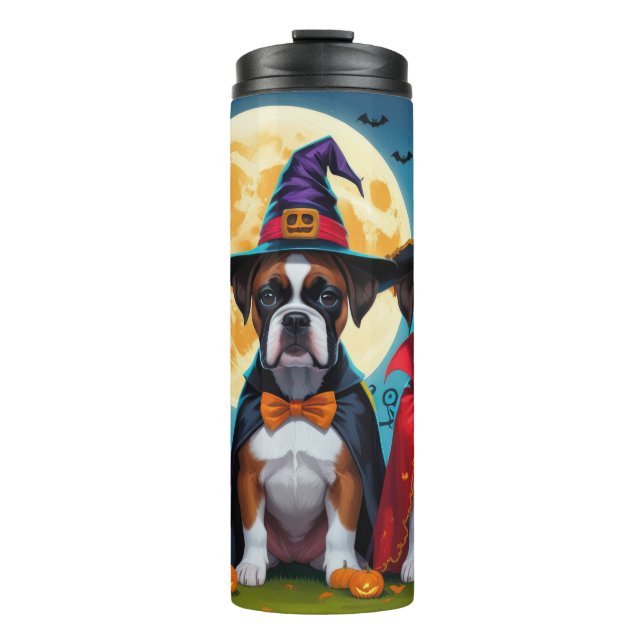 Bouteilles Isothermes Boxer Chiens Citrouille Halloween Funny (Devant)