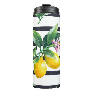 Bouteilles Isothermes Branche de citron : lisière d'aquarelle d'agrumes