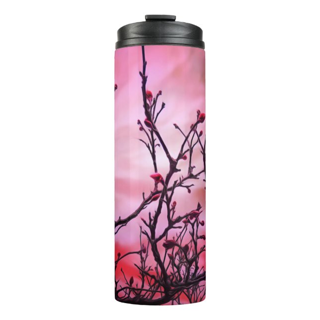 Bouteilles Isothermes Branches Sombres Bufs Rouges Et Ciel Foyer (Devant)