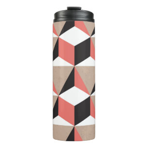 Bouteilles Isothermes Bras en corail blanc noir géométrique 3D