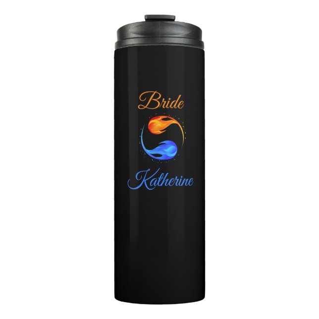 Bouteilles Isothermes Bride - Twin Flame Mariage thème-Noir- (Devant)