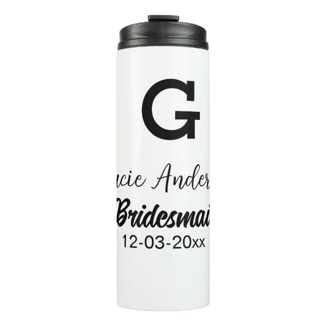 Bouteilles Isothermes Bridesmaid ajouter nom monogramme simple minimal m (Devant)