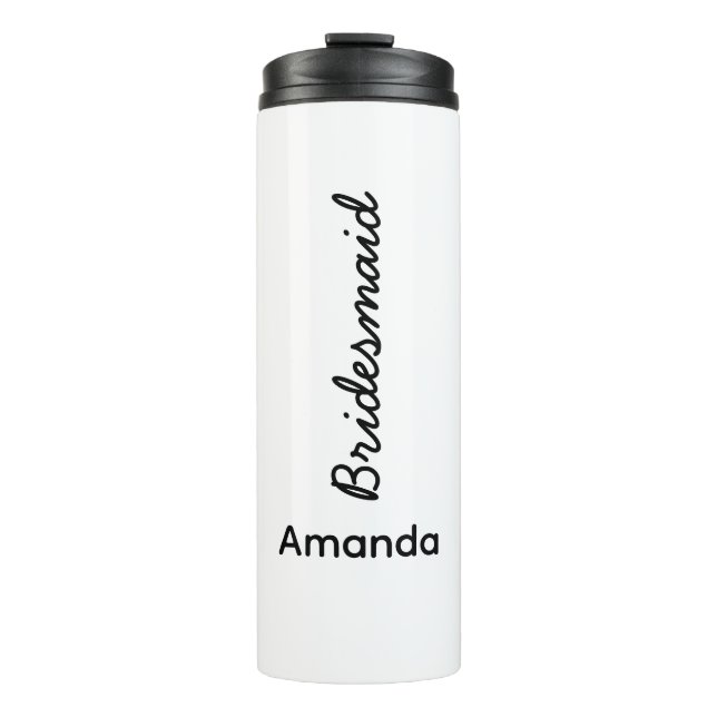 Bouteilles Isothermes Bridesmaid Monogrammes Nom Mariage Cadeau Favorise (Devant)