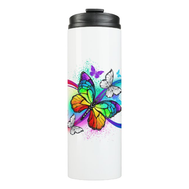 Bouteilles Isothermes Bright infinity with rainbow butterfly (Devant)