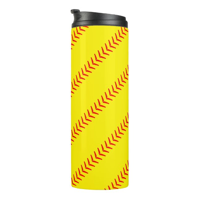 Bouteilles Isothermes Bright Yellow Fastpitch Softball Stitches (Seams) (Tourné sur la droite)