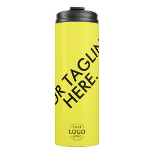 Bouteilles Isothermes Bright Yellow Minimal Logo Tagline Entreprise Swag