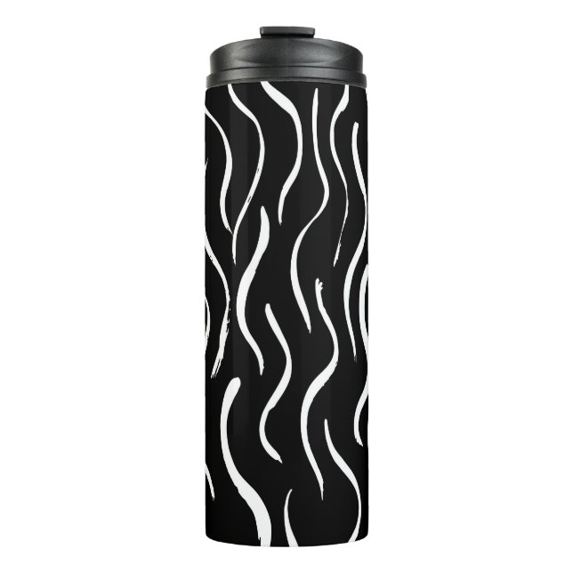 Bouteilles Isothermes Brosse le motif de grunge. Blanc et noir.abstrait, (Devant)