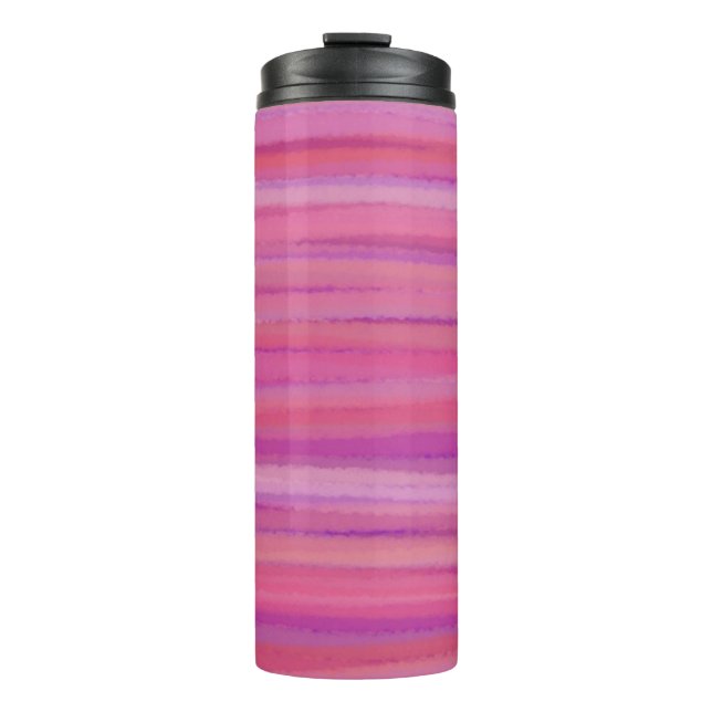 Bouteilles Isothermes Brosse rose et violet rayée  (Devant)