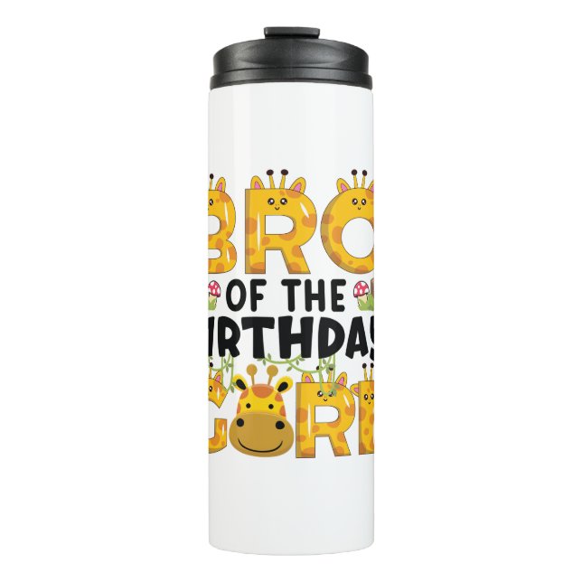 Bouteilles Isothermes Brother 1er anniversaire fille Giraffe Theme Party (Devant)