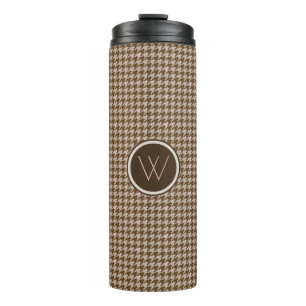 Bouteilles Isothermes Brown avec Rose Gold Houndstooth Thermal Tumbler