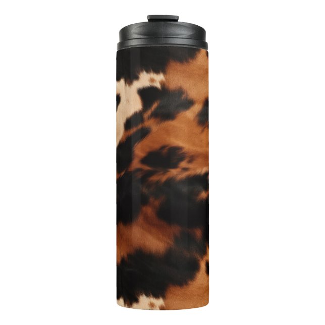 Bouteilles Isothermes Brown Black Cream Faux Cow Print (Devant)