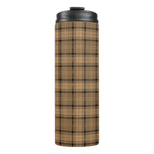 Bouteilles Isothermes Brown, Café, Motif Black Twills Plaid (Tartan)