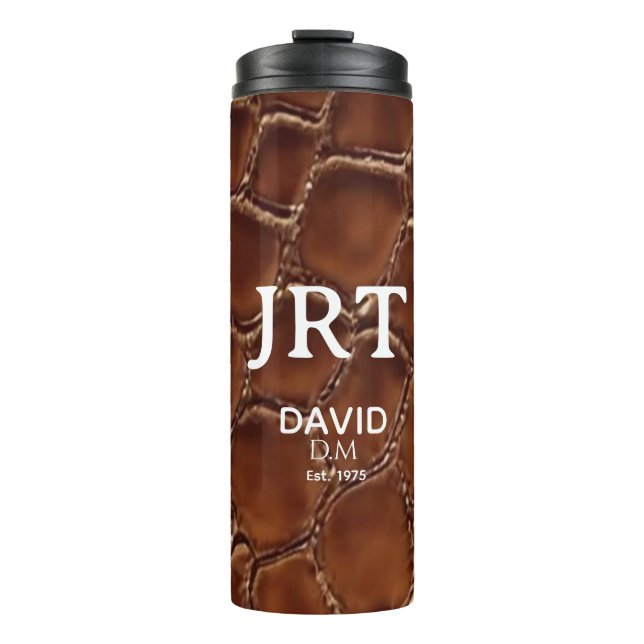Bouteilles Isothermes Brown Crocodile Leather Monogram Travel Mug (Devant)