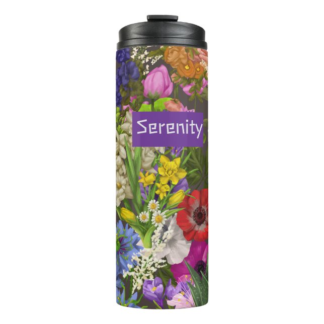 Bouteilles Isothermes Brun floral (Devant)