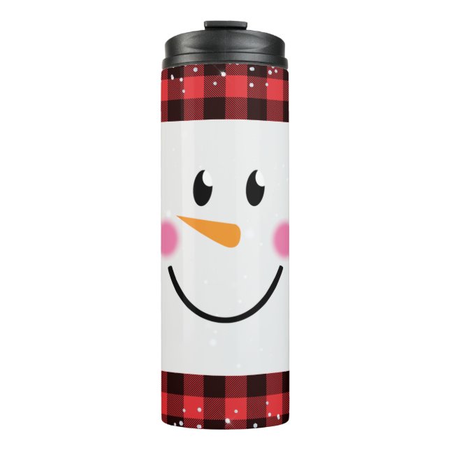 Bouteilles Isothermes Buffalo Plaid Snowman Face (Devant)
