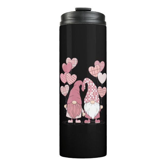Bouteilles Isothermes Buffalo rose Plaid Heart Gnomes Saint-Valentin (Devant)