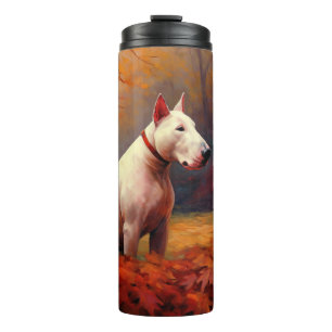 Bouteilles Isothermes Bull Terrier dans les feuilles d'automne qui tombe