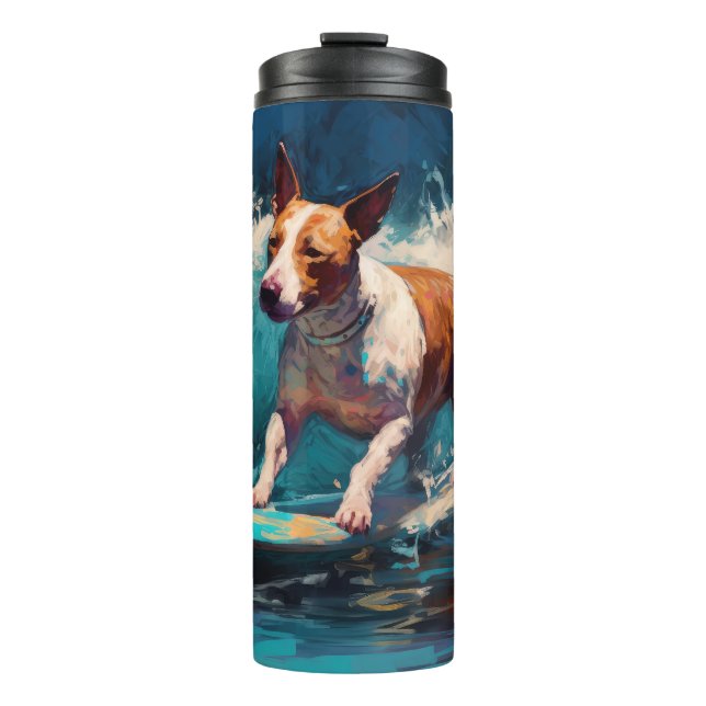 Bouteilles Isothermes Bull Terrier Plage Surf Peinture (Devant)