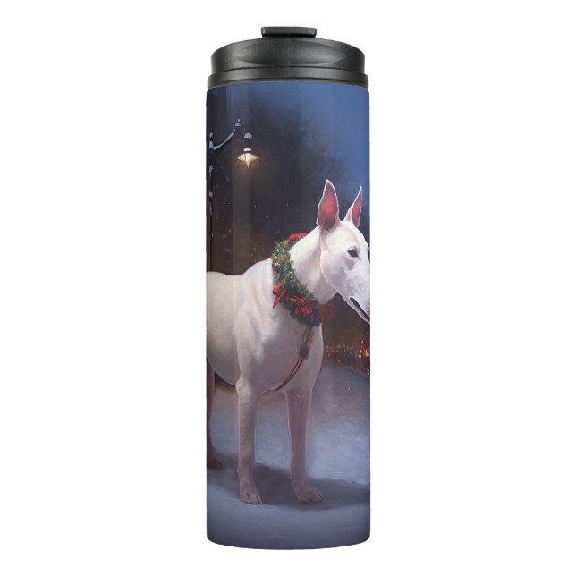 Bouteilles Isothermes Bull Terrier Saison de Noël festive (Devant)