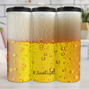 Bouteilles Isothermes Bulles de mousse de bière d'or