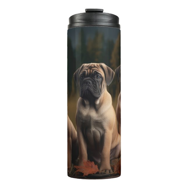 Bouteilles Isothermes Bullmastiff Chiot Automne Citrouille de plaisir (Devant)