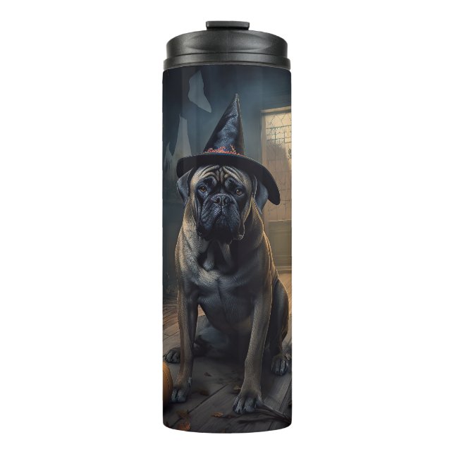 Bouteilles Isothermes Bullmastiff Citrouilles Halloween effrayant (Devant)