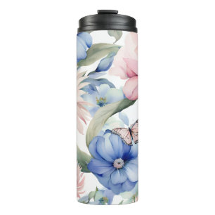 Bouteilles Isothermes Bunch de fleurs rose et bleu classique