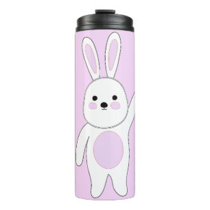 Bouteilles Isothermes Bunny. Blanc et rose.