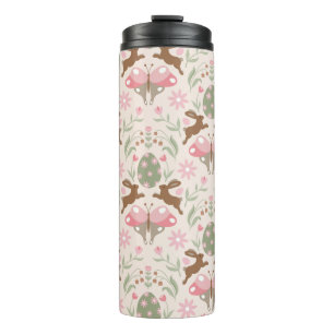 Bouteilles Isothermes Bunny Pâques Pastel et Motif de fleurs
