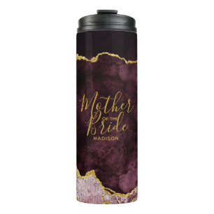 Bouteilles Isothermes Burgundy Blush Or Papier D'or Agate Mère de la Mar
