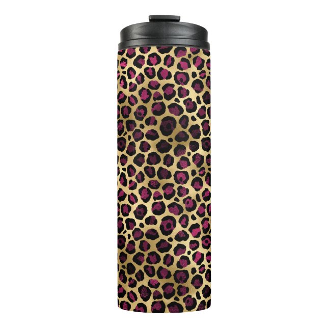 Bouteilles Isothermes Burgundy et Gold Leopard Series Design 2 (Devant)