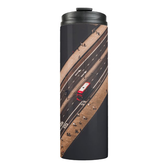 BOUTEILLES ISOTHERMES BUS ROUGE ET BLANC FONCTIONNANT SUR LE PONT (Devant)
