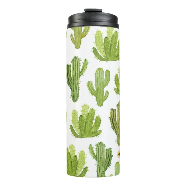 Bouteilles Isothermes Cactus du désert vert : Aquarelle transparente (Devant)