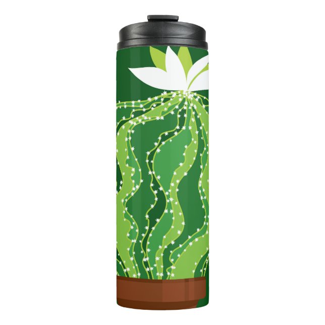 Bouteilles Isothermes Cactus vert : motif abstrait naturel. (Devant)