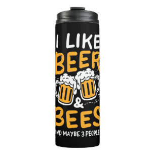 Bouteilles Isothermes Cadeau apiculteur J'Aime La Bière Et Les Abeille