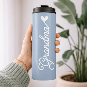 Bouteilles Isothermes Cadeau d'anniversaire minimaliste bleu poussiéreux