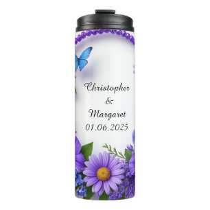 Bouteilles Isothermes Cadeau de boisson de mariage floral de mariée