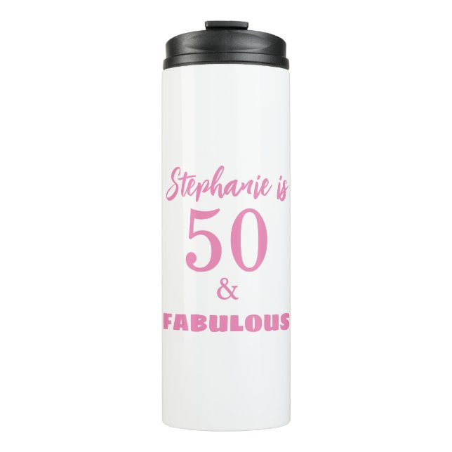 Bouteilles Isothermes Cadeau de fête de nom de monogramme pour 50e anniv (Devant)