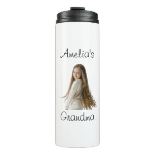 Bouteilles Isothermes Cadeau de grand-mère - Nom et photo de grand-enfan