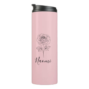 Bouteilles Isothermes Cadeau personnalisé de juin Rose de naissance pour