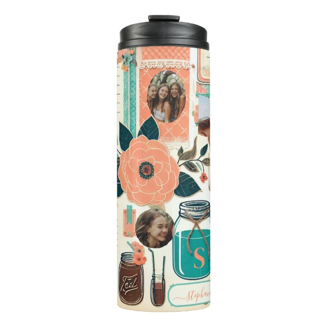 Bouteilles Isothermes Cadeau personnalisé du journal de junk floral pour (Devant)