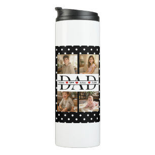 Bouteilles Isothermes Cadeau personnalisé pour papa avec 4 photos et poi