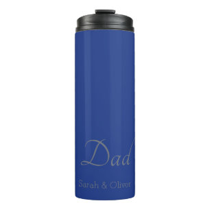 Bouteilles Isothermes Cadeau Super Papa — Bleu et argent minimaliste