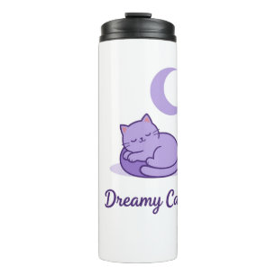 Bouteilles Isothermes Cadeau Tasse de Voyage Chat Violet Mignon Lune